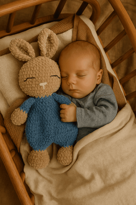Doudou lapin plat